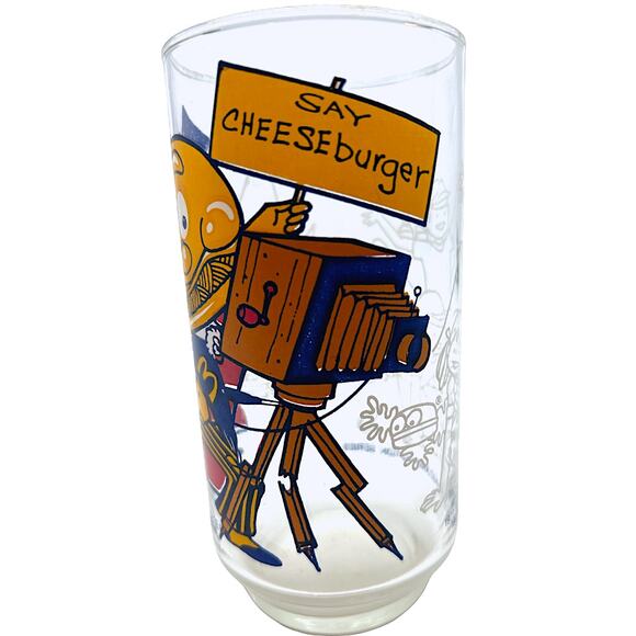 McDonalds Vintage 1977 McDonaldland Mayor McCheese 16oz Drinking Glass - Picture 2 of 4